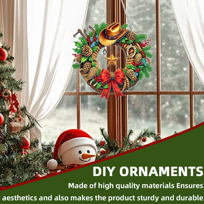 Christmas Theme 2D Flat DIY Hanging Diamond Art Kits Home Wall Decoration Crafts