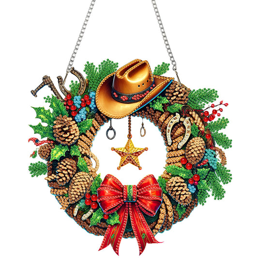 Christmas Theme 2D Flat DIY Hanging Diamond Art Kits Home Wall Decoration Crafts