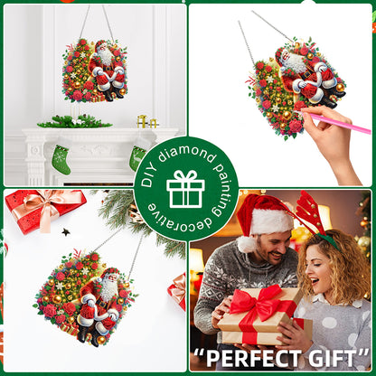 Christmas Theme 2D Flat DIY Hanging Diamond Art Kits Home Wall Decoration Crafts
