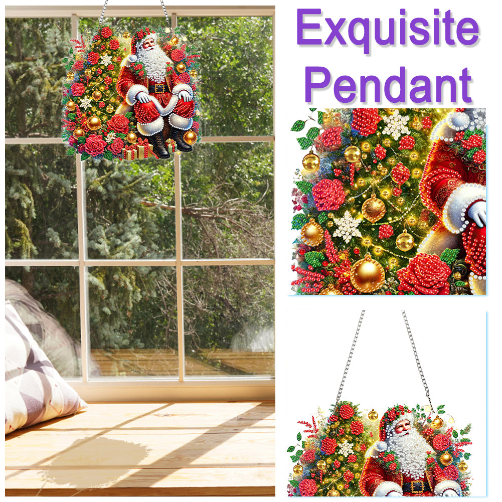 Christmas Theme 2D Flat DIY Hanging Diamond Art Kits Home Wall Decoration Crafts