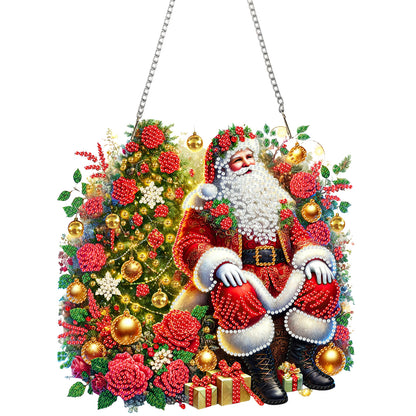 Christmas Theme 2D Flat DIY Hanging Diamond Art Kits Home Wall Decoration Crafts