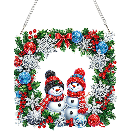 Christmas Theme 2D Flat DIY Hanging Diamond Art Kits Home Wall Decoration Crafts