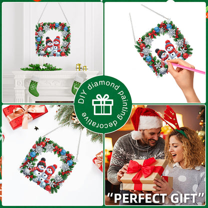 Christmas Theme 2D Flat DIY Hanging Diamond Art Kits Home Wall Decoration Crafts