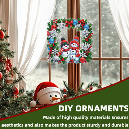 Christmas Theme 2D Flat DIY Hanging Diamond Art Kits Home Wall Decoration Crafts