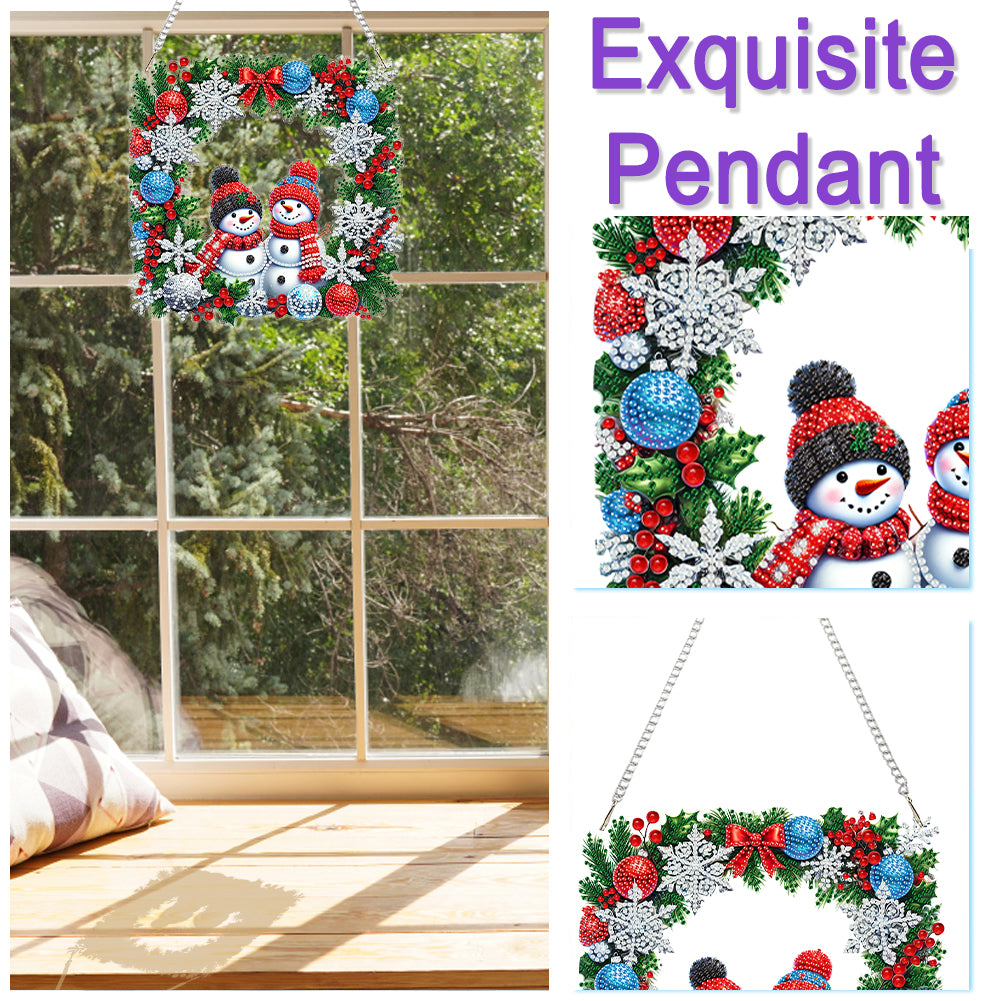 Christmas Theme 2D Flat DIY Hanging Diamond Art Kits Home Wall Decoration Crafts