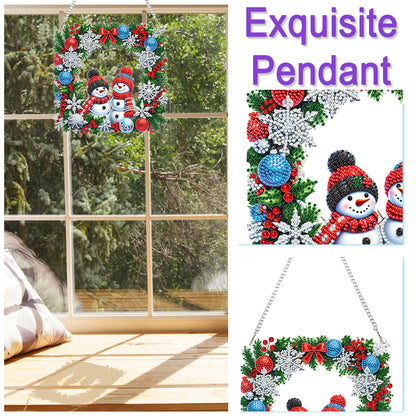 Christmas Theme 2D Flat DIY Hanging Diamond Art Kits Home Wall Decoration Crafts