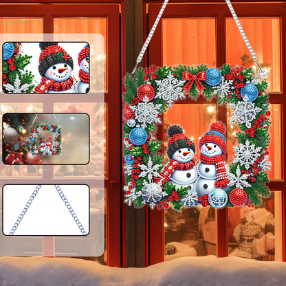 Christmas Theme 2D Flat DIY Hanging Diamond Art Kits Home Wall Decoration Crafts