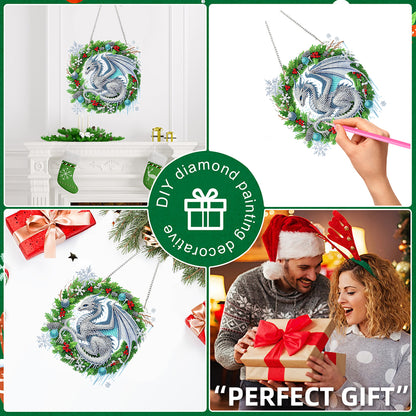 Christmas Theme 2D Flat DIY Hanging Diamond Art Kits Home Wall Decoration Crafts