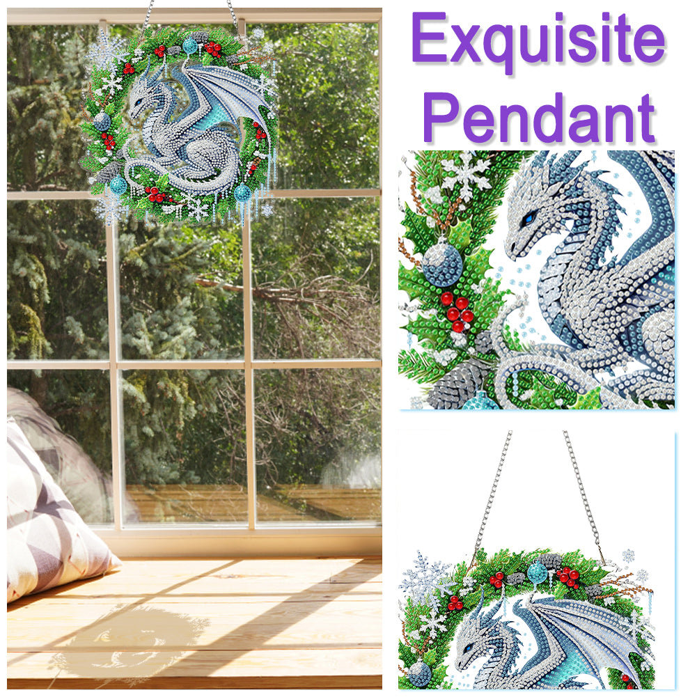 Christmas Theme 2D Flat DIY Hanging Diamond Art Kits Home Wall Decoration Crafts