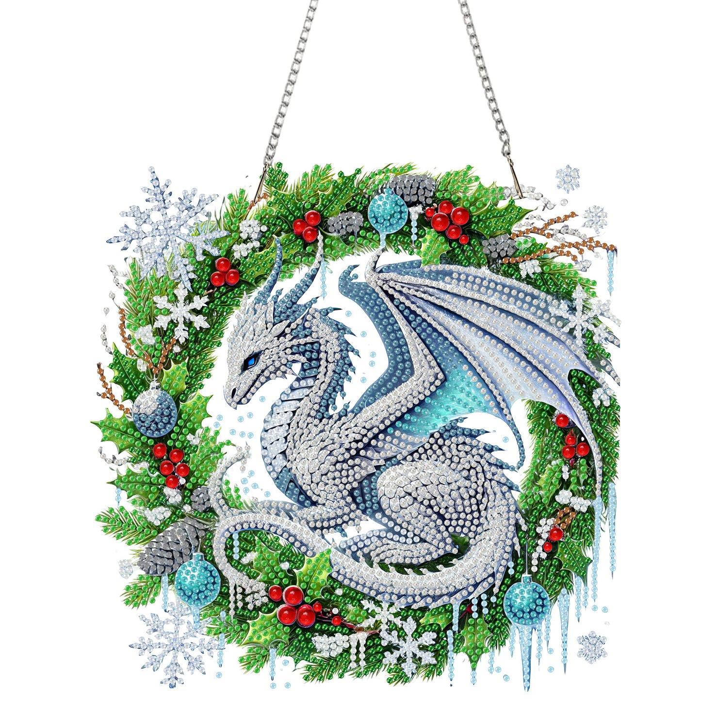 Christmas Theme 2D Flat DIY Hanging Diamond Art Kits Home Wall Decoration Crafts