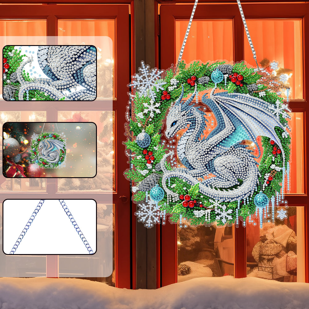 Christmas Theme 2D Flat DIY Hanging Diamond Art Kits Home Wall Decoration Crafts