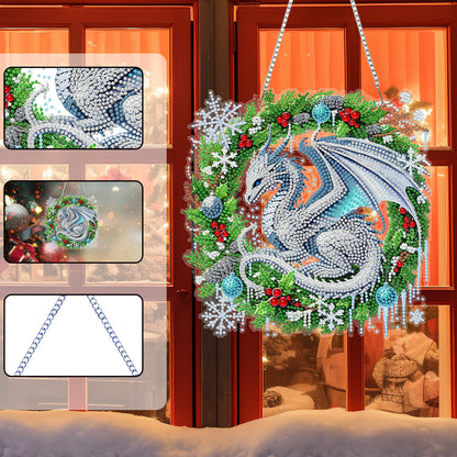 Christmas Theme 2D Flat DIY Hanging Diamond Art Kits Home Wall Decoration Crafts