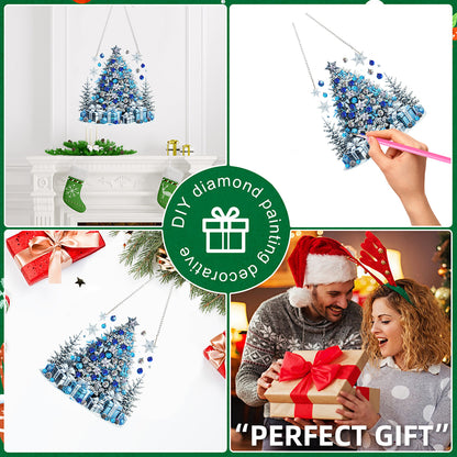 Christmas Theme 2D Flat DIY Hanging Diamond Art Kits Home Wall Decoration Crafts