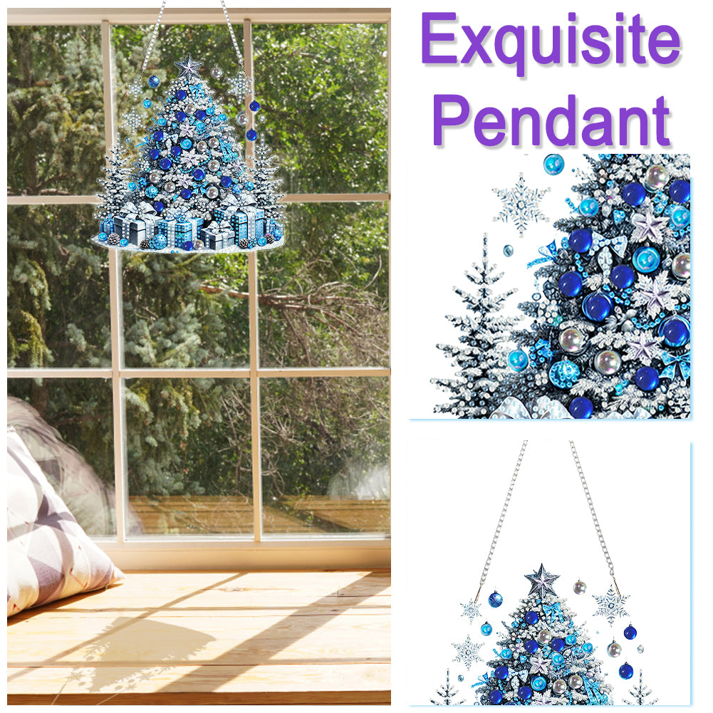 Christmas Theme 2D Flat DIY Hanging Diamond Art Kits Home Wall Decoration Crafts