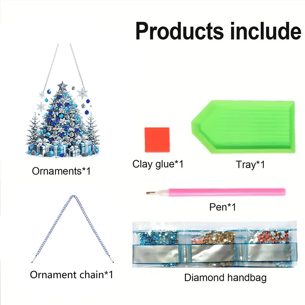 Christmas Theme 2D Flat DIY Hanging Diamond Art Kits Home Wall Decoration Crafts