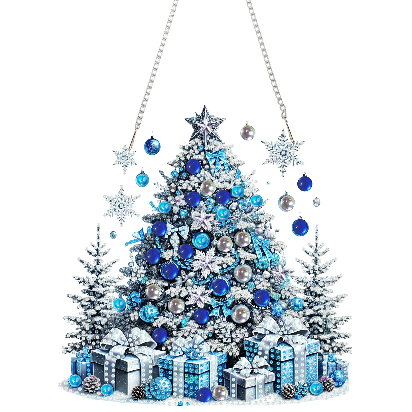 Christmas Theme 2D Flat DIY Hanging Diamond Art Kits Home Wall Decoration Crafts