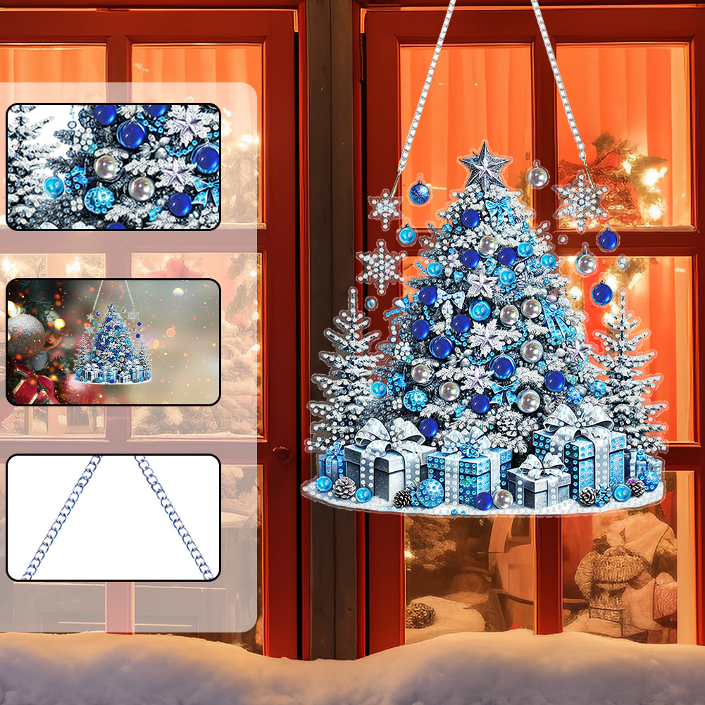 Christmas Theme 2D Flat DIY Hanging Diamond Art Kits Home Wall Decoration Crafts