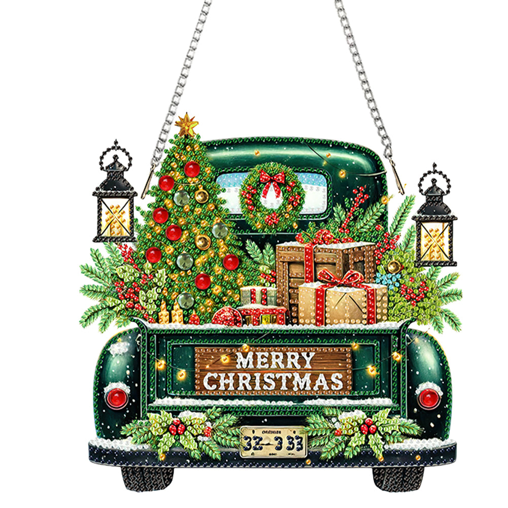 Christmas Theme 2D Flat DIY Hanging Diamond Art Kits Home Wall Decoration Crafts