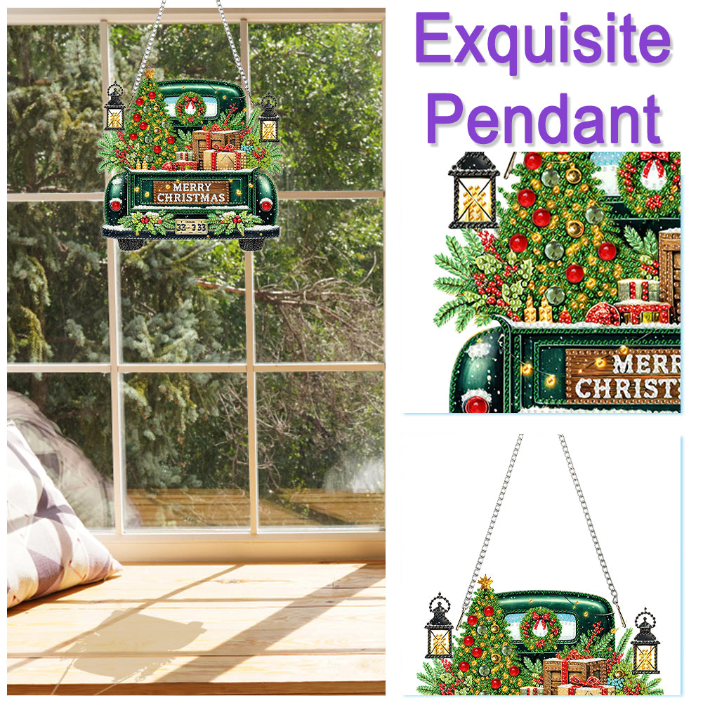 Christmas Theme 2D Flat DIY Hanging Diamond Art Kits Home Wall Decoration Crafts