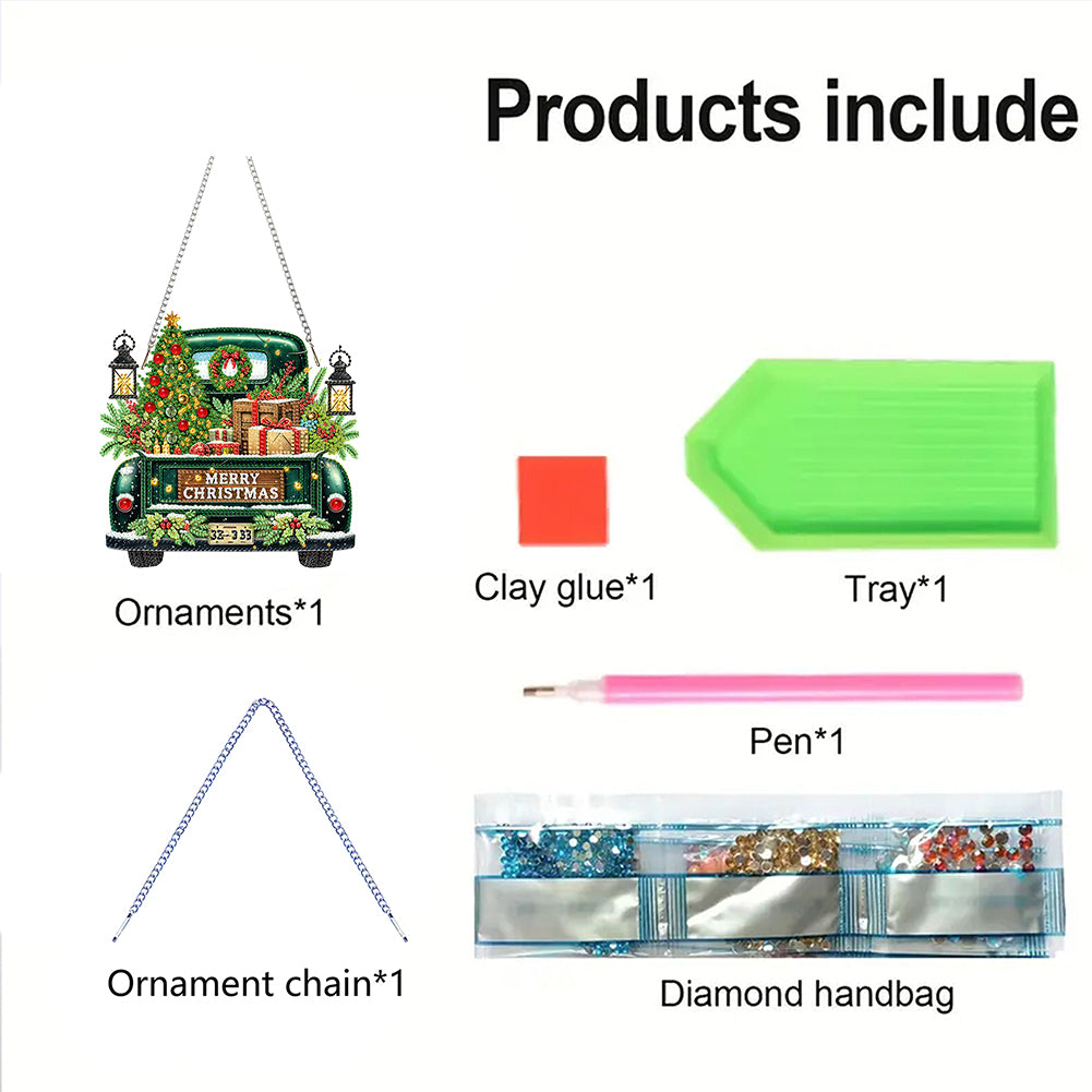 Christmas Theme 2D Flat DIY Hanging Diamond Art Kits Home Wall Decoration Crafts