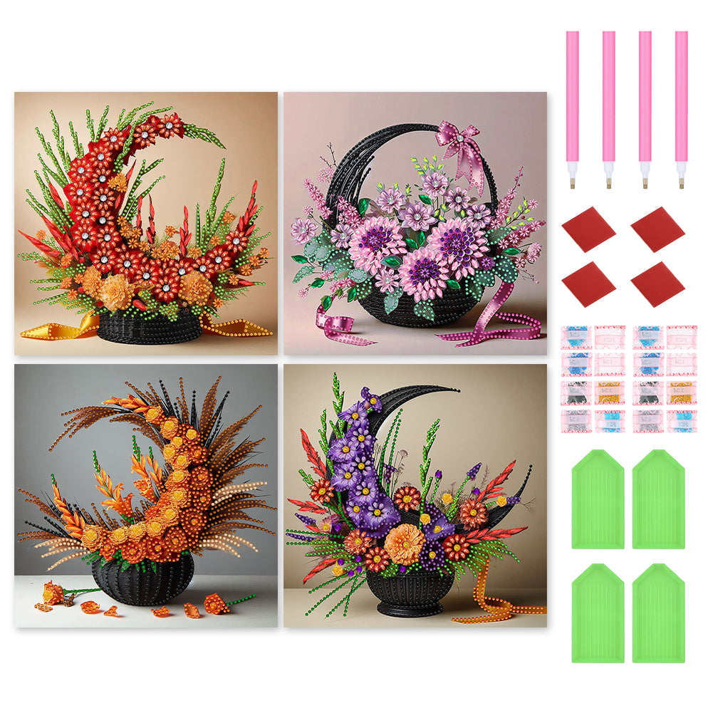 Flower Basket - Special Shaped Drill Diamond Painting 30*30CM