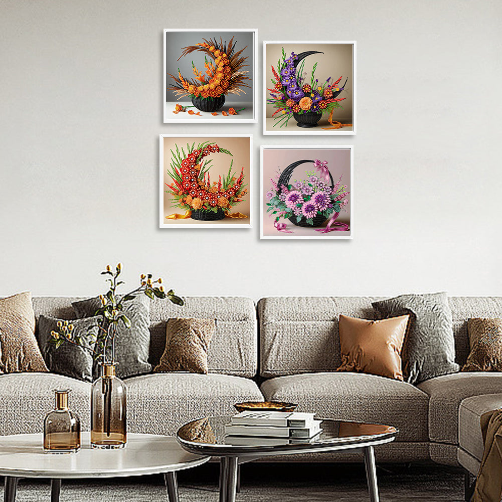 Flower Basket - Special Shaped Drill Diamond Painting 30*30CM