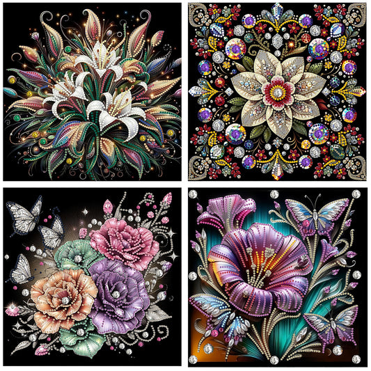 Flowers - Special Shaped Drill Diamond Painting 30*30CM