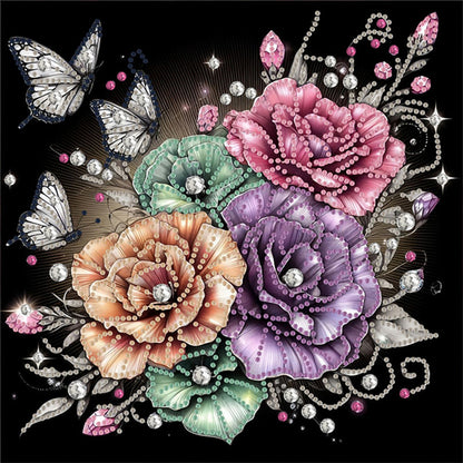 Flowers - Special Shaped Drill Diamond Painting 30*30CM