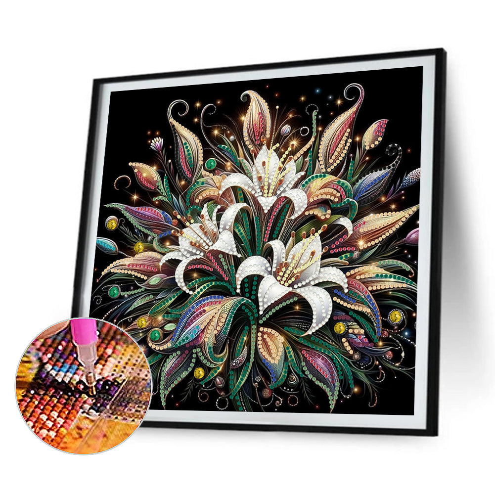 Flowers - Special Shaped Drill Diamond Painting 30*30CM