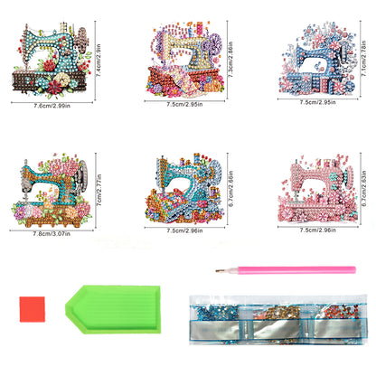6Pcs Acrylic 2D Flat Chameleon Diamond Art Magnets Decals for Fridge Whiteboards
