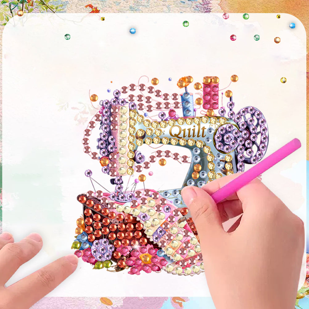 6Pcs Acrylic 2D Flat Chameleon Diamond Art Magnets Decals for Fridge Whiteboards