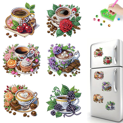 6Pcs Acrylic 2D Flat Chameleon Diamond Art Magnets Decals for Fridge Whiteboards