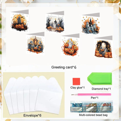 6PCS DIY Animal Pattern Diamond Art Greeting Cards Congratulations Cards & Gifts