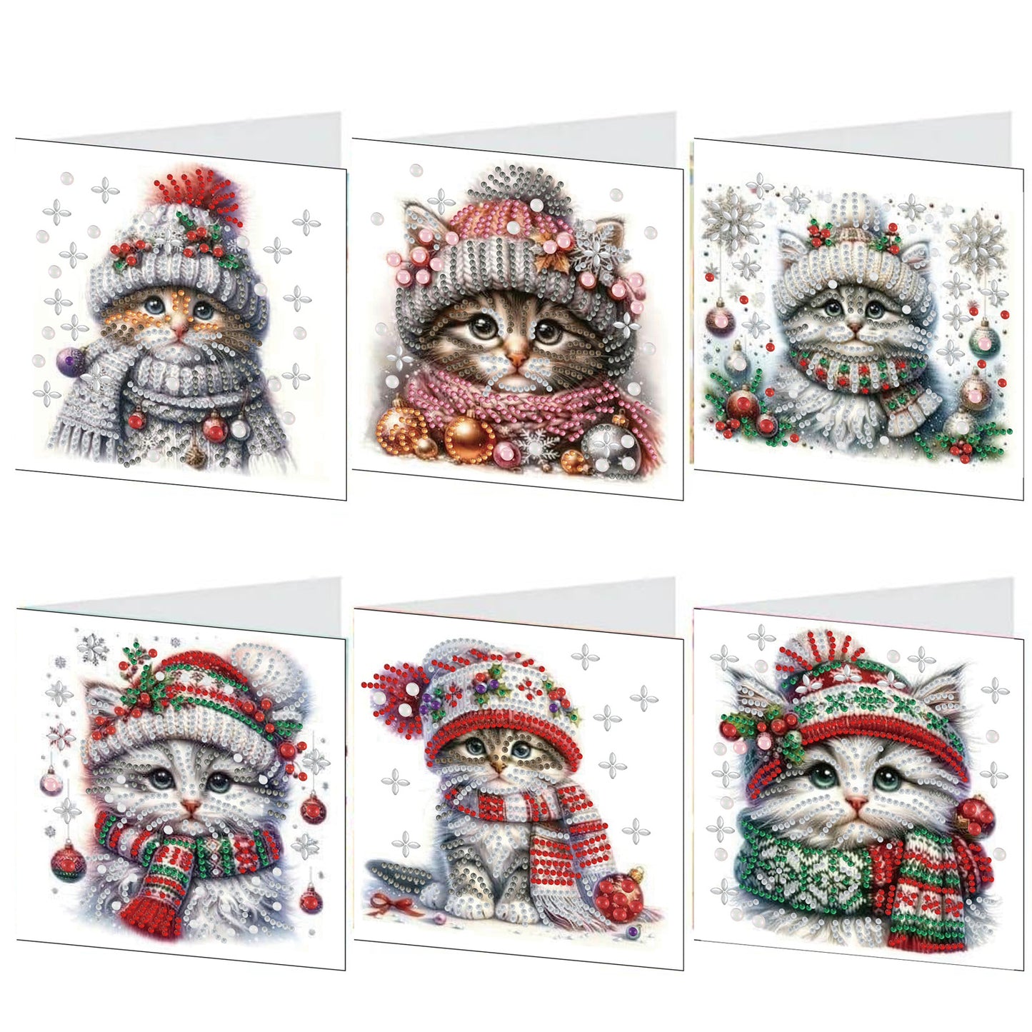 6PCS DIY Animal Pattern Diamond Art Greeting Cards Congratulations Cards & Gifts