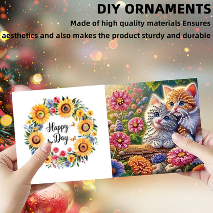 6PCS DIY Animal Pattern Diamond Art Greeting Cards Congratulations Cards & Gifts