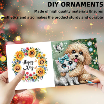 6PCS DIY Animal Pattern Diamond Art Greeting Cards Congratulations Cards & Gifts