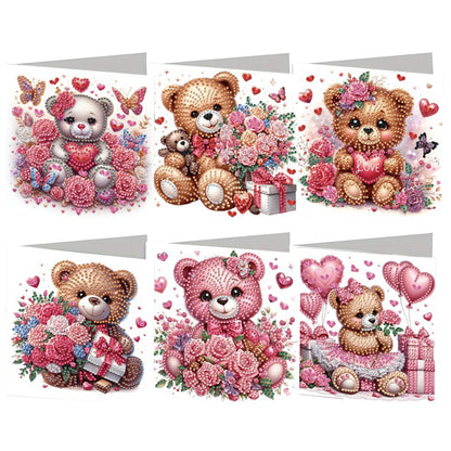 6PCS DIY Animal Pattern Diamond Art Greeting Cards Congratulations Cards & Gifts