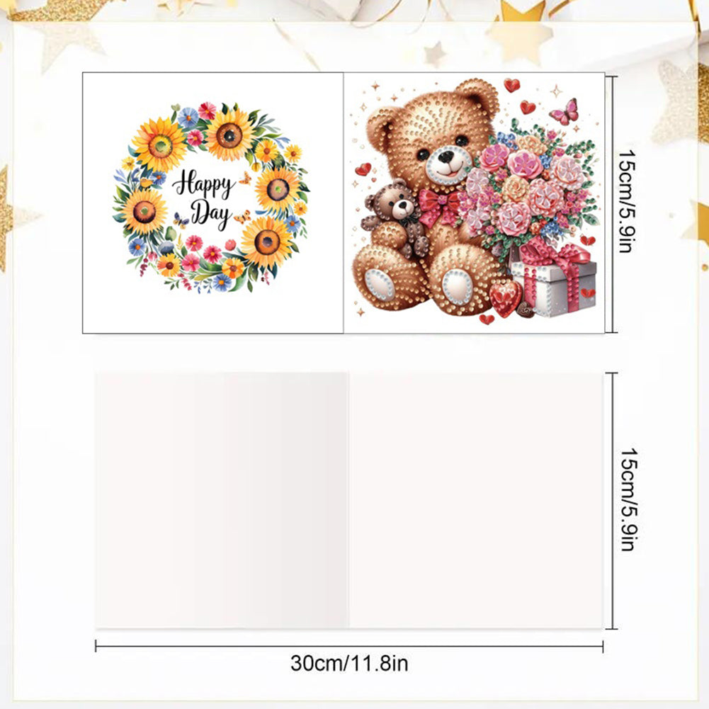 6PCS DIY Animal Pattern Diamond Art Greeting Cards Congratulations Cards & Gifts