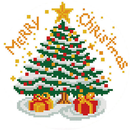 Christmas Cedar - 11CT Stamped Cross Stitch 24*24CM(Mona Lisa Brand)