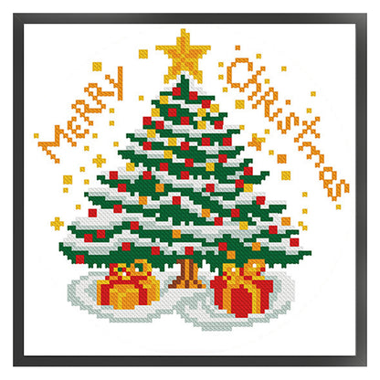 Christmas Cedar - 11CT Stamped Cross Stitch 24*24CM(Mona Lisa Brand)
