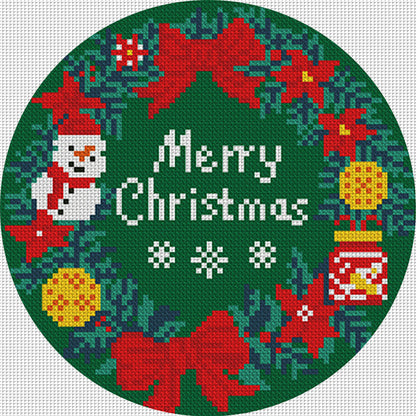 Merry Christmas Letter - 11CT Stamped Cross Stitch 24*24CM(Mona Lisa Brand)