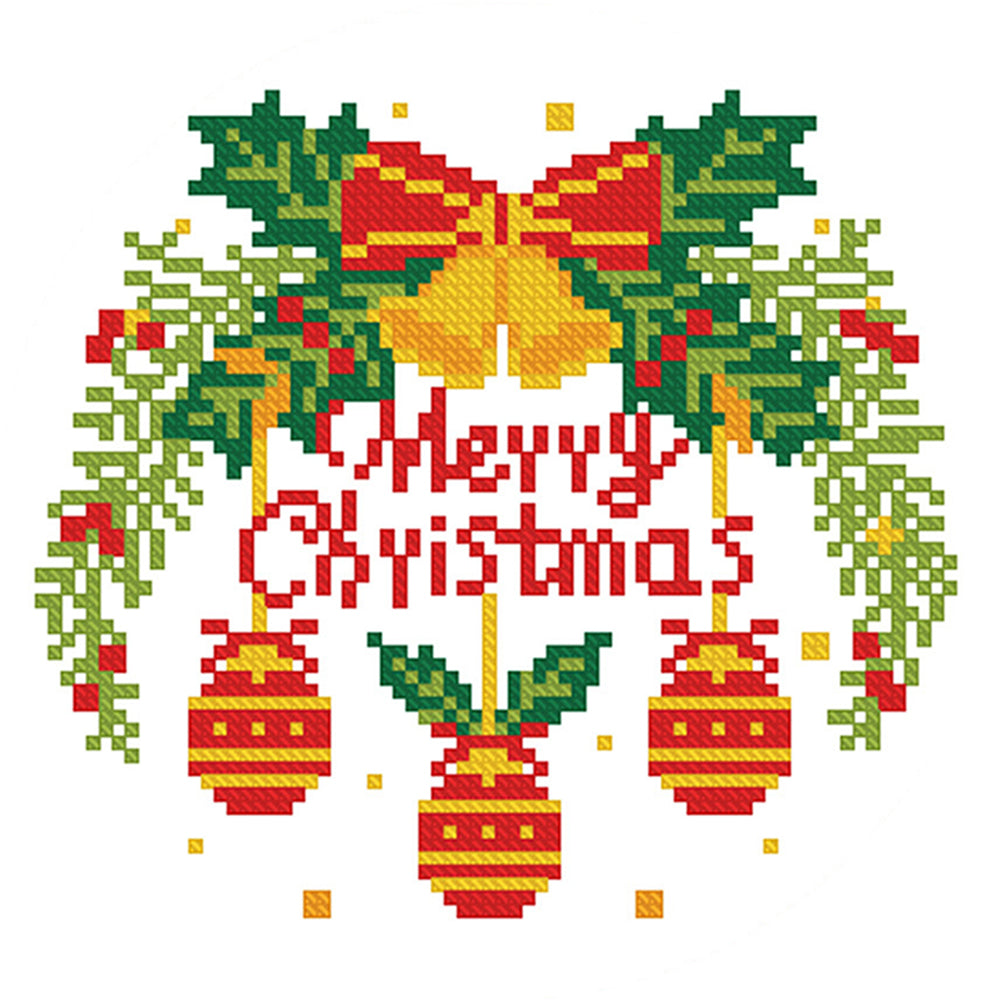 Christmas Bells - 11CT Stamped Cross Stitch 24*24CM(Mona Lisa Brand)