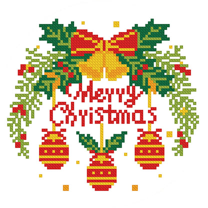 Christmas Bells - 11CT Stamped Cross Stitch 24*24CM(Mona Lisa Brand)