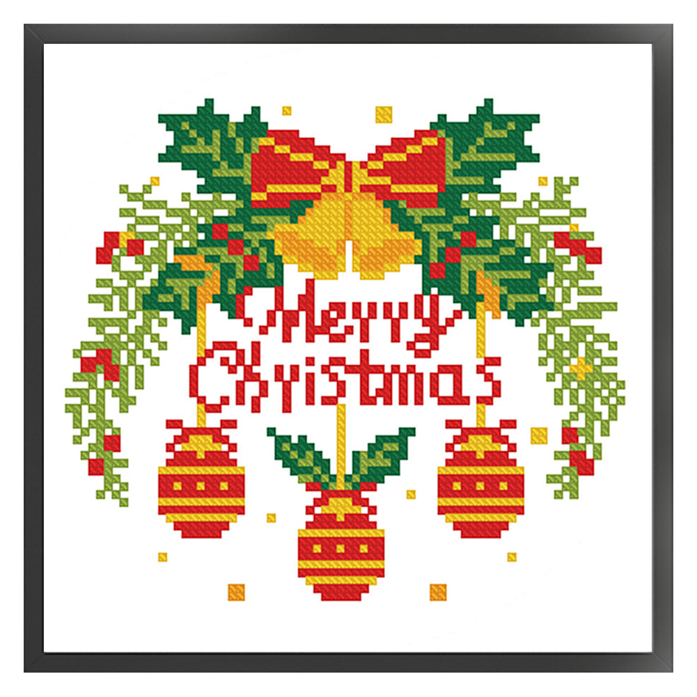 Christmas Bells - 11CT Stamped Cross Stitch 24*24CM(Mona Lisa Brand)