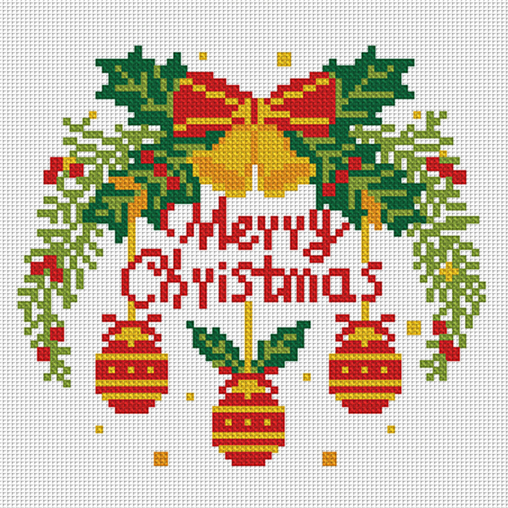 Christmas Bells - 11CT Stamped Cross Stitch 24*24CM(Mona Lisa Brand)