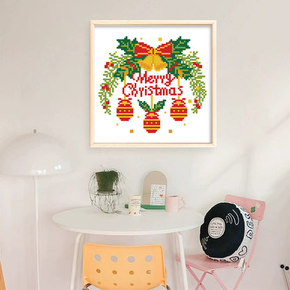 Christmas Bells - 11CT Stamped Cross Stitch 24*24CM(Mona Lisa Brand)