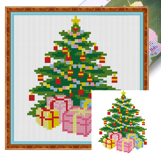 Christmas Tree Bells - 11CT Stamped Cross Stitch 24*24CM(Mona Lisa Brand)