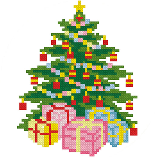 Christmas Tree Bells - 11CT Stamped Cross Stitch 24*24CM(Mona Lisa Brand)