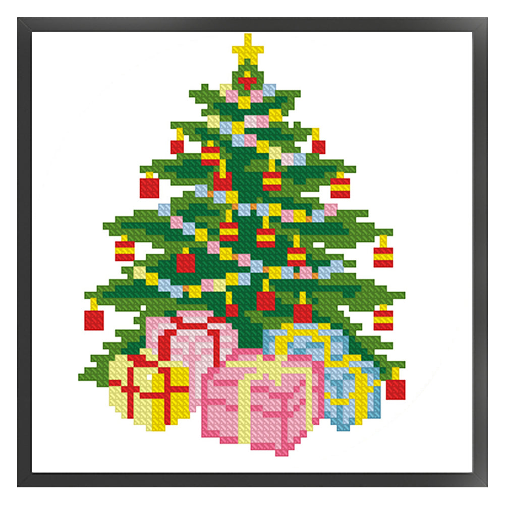 Christmas Tree Bells - 11CT Stamped Cross Stitch 24*24CM(Mona Lisa Brand)