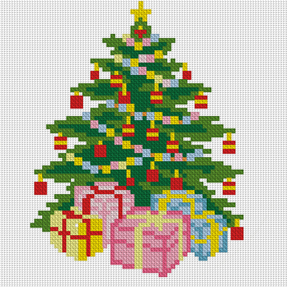 Christmas Tree Bells - 11CT Stamped Cross Stitch 24*24CM(Mona Lisa Brand)